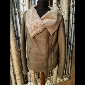 MUIBA Shearling Aviator Jacket in Grey